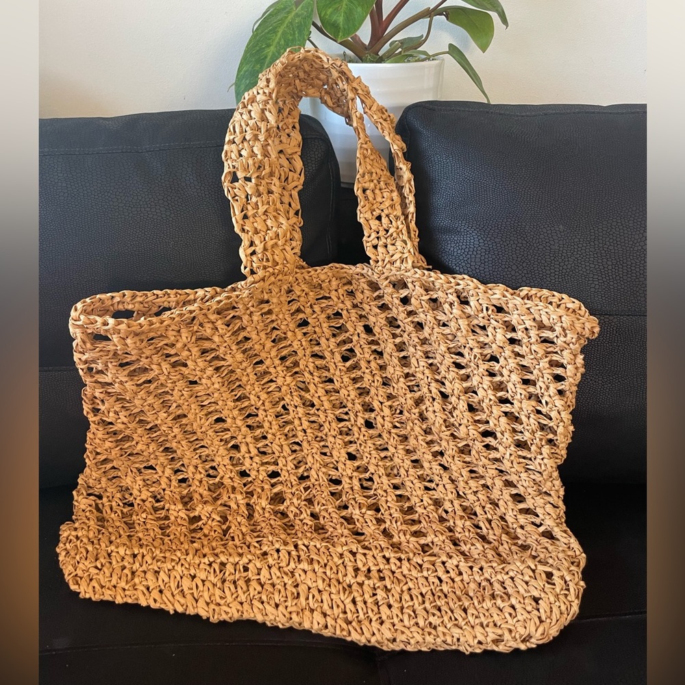 Raffia summer beach bag
